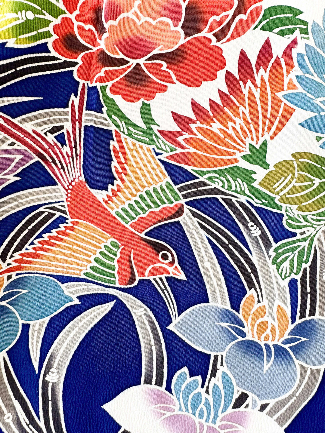 着物アロハシャツ「涼む花鳥A」AH100428