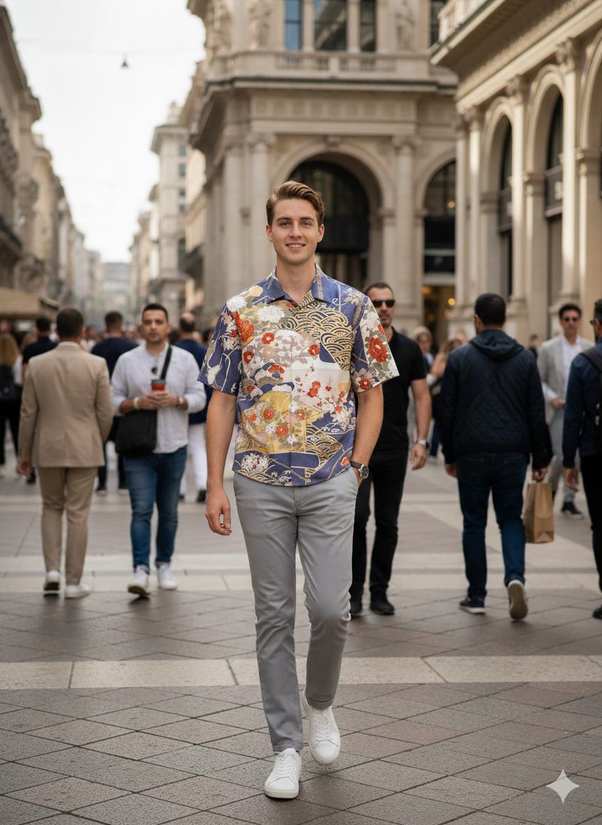 着物アロハシャツ「古典柄を纏うB」AH100443