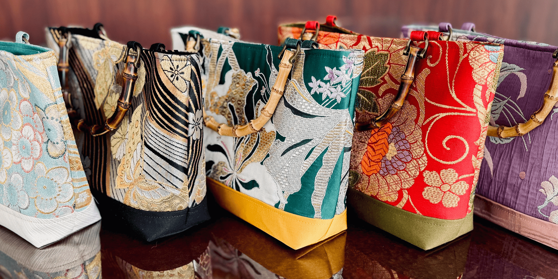 FANCYPUMPKIN Vintage Japanese Yukata Kimono Crane Handbag Wristlet Bag Small Coin Bag Tote Handle Bag Knot Pouch for Women, E-01