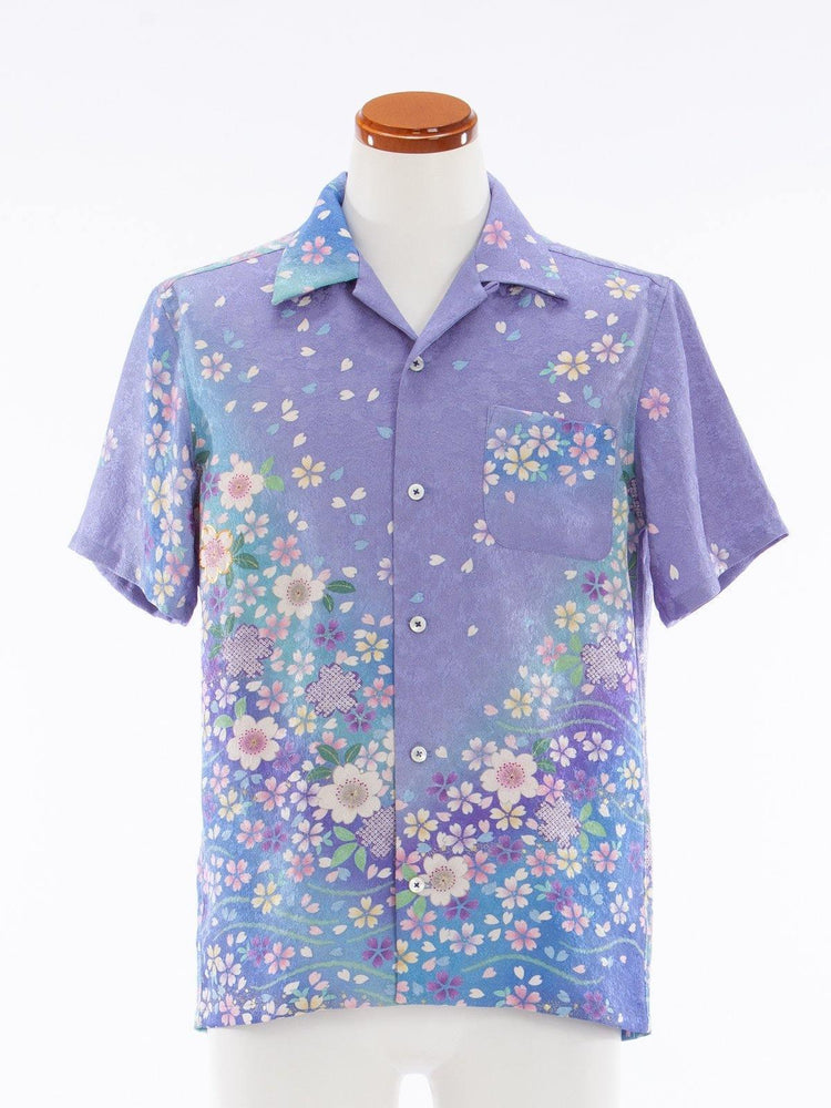 着物アロハ「彩の花たち」AH100017 - 着物アロハシャツ専門店｜KIMONO-CYCLE