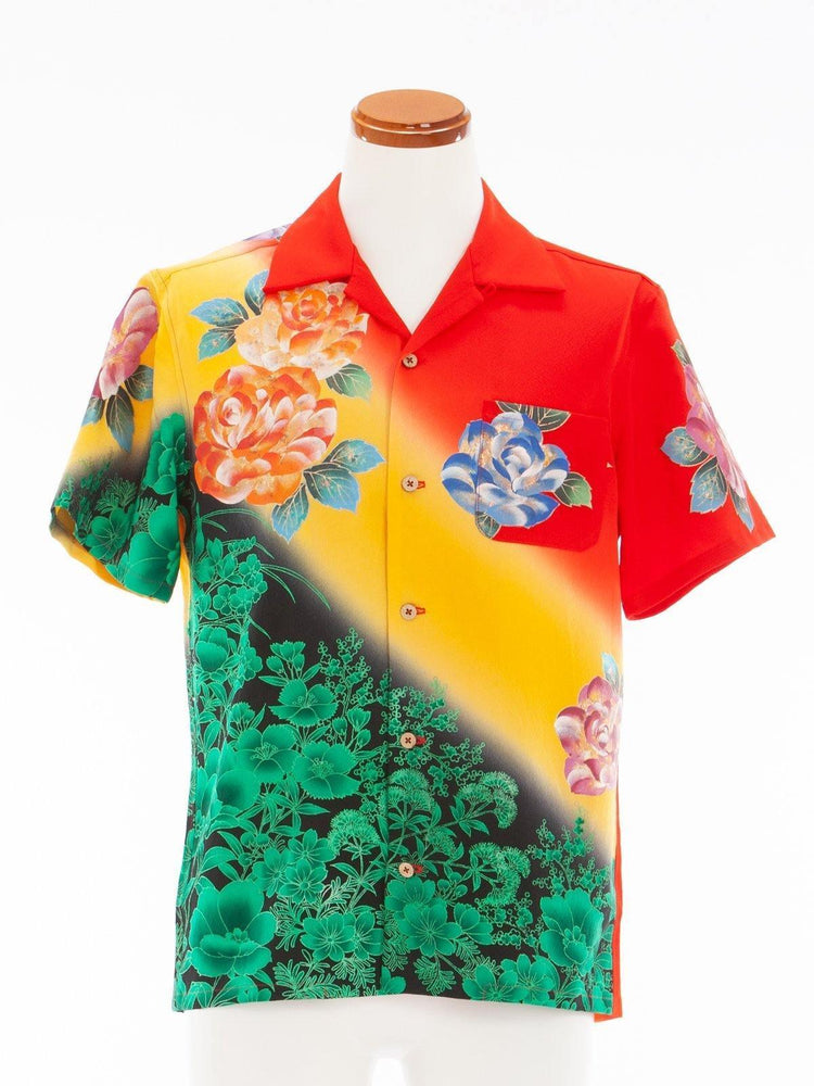 着物アロハシャツ「灼熱の太陽」AH100038 - 着物アロハシャツ専門店｜KIMONO-CYCLE