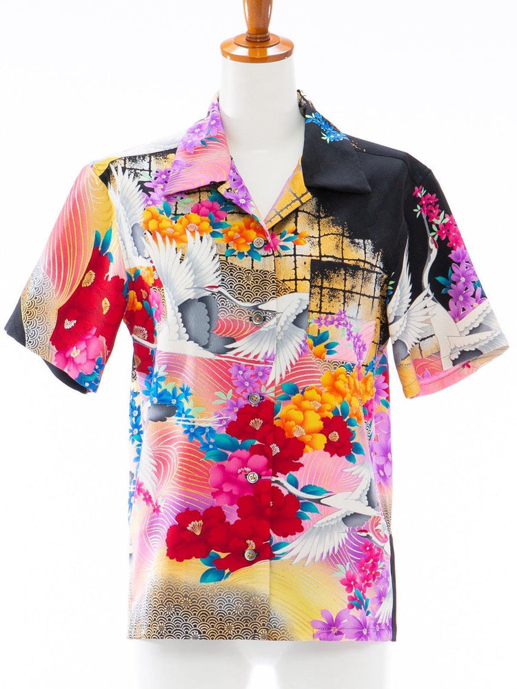 着物アロハシャツ レディース「真夏の夜の虹」AH10005L - 着物アロハシャツ専門店｜KIMONO-CYCLE