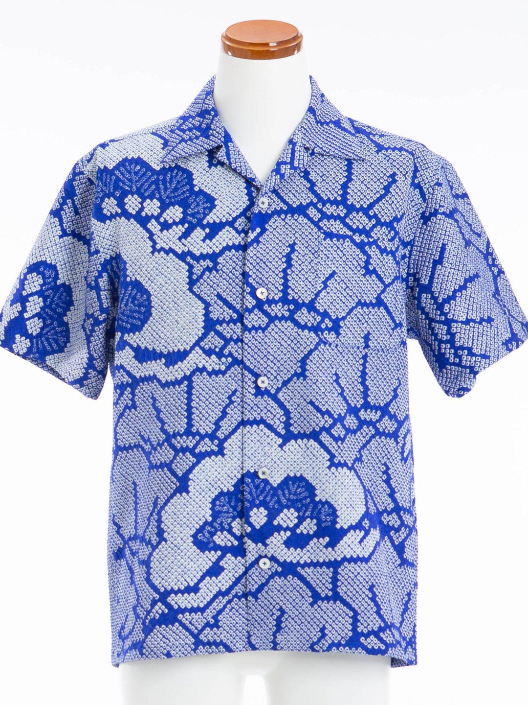 着物アロハシャツ「初夏の群青絞りA」AH100069 - 着物アロハシャツ専門店｜KIMONO-CYCLE