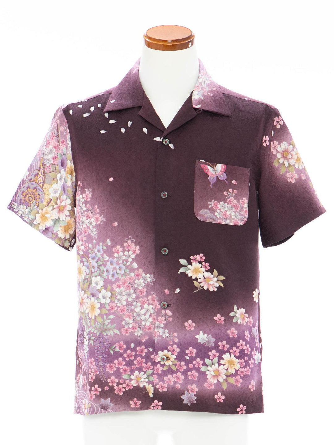 着物アロハシャツ「夜桜を見上げてA」AH100079 - 着物アロハシャツ専門店｜KIMONO-CYCLE