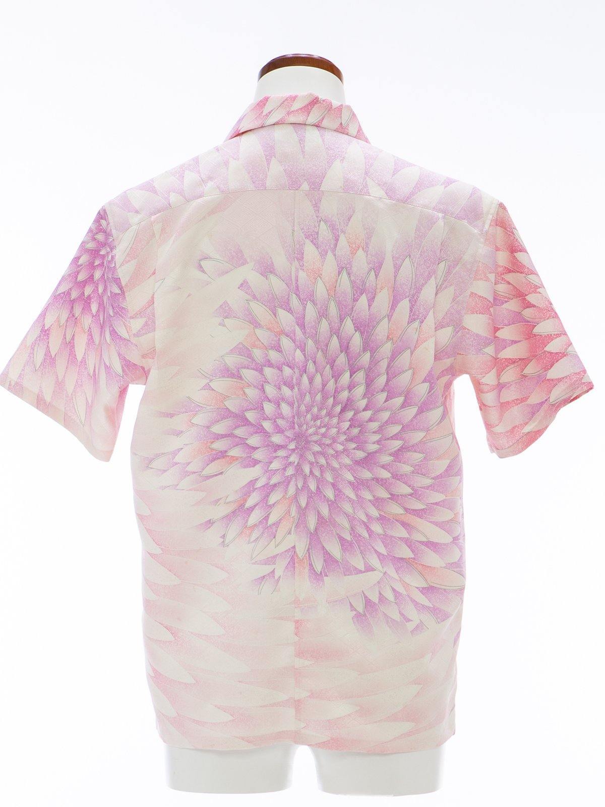着物アロハ「大輪の花が咲く」AH100085 - 着物アロハシャツ専門店｜KIMONO-CYCLE