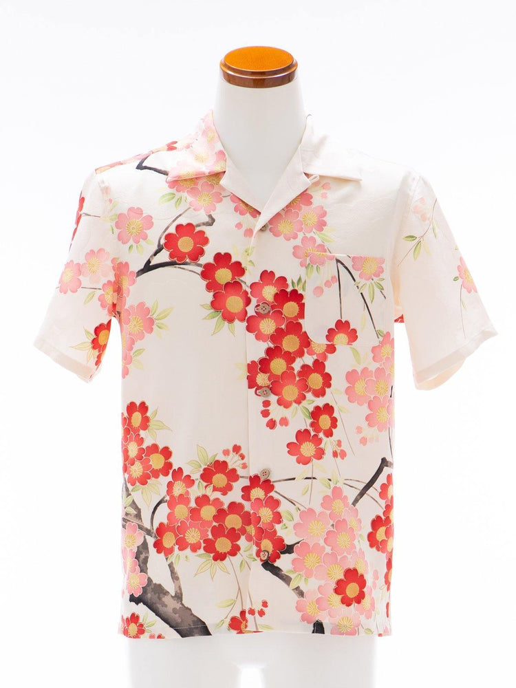 着物アロハシャツ「春の楽しみA」AH100093 - 着物アロハシャツ専門店｜KIMONO-CYCLE