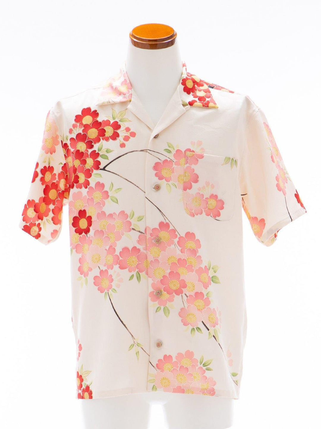 着物アロハシャツ「春の楽しみB」AH100094 - 着物アロハシャツ専門店｜KIMONO-CYCLE