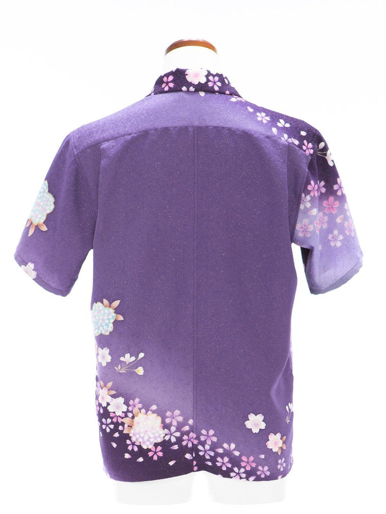 着物アロハシャツ「桜が浮かぶ夜」AH100102 - 着物アロハシャツ専門店｜KIMONO-CYCLE