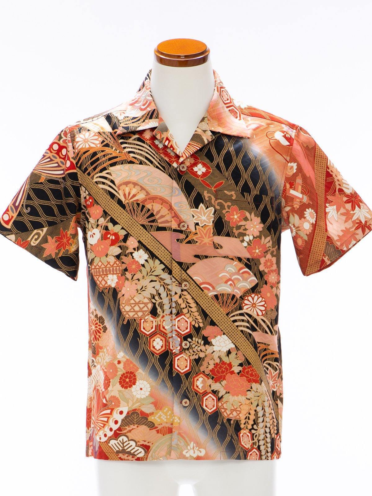 着物アロハシャツ AH100104｜正絹着物をリメイク-ONLY ONEをあなたに