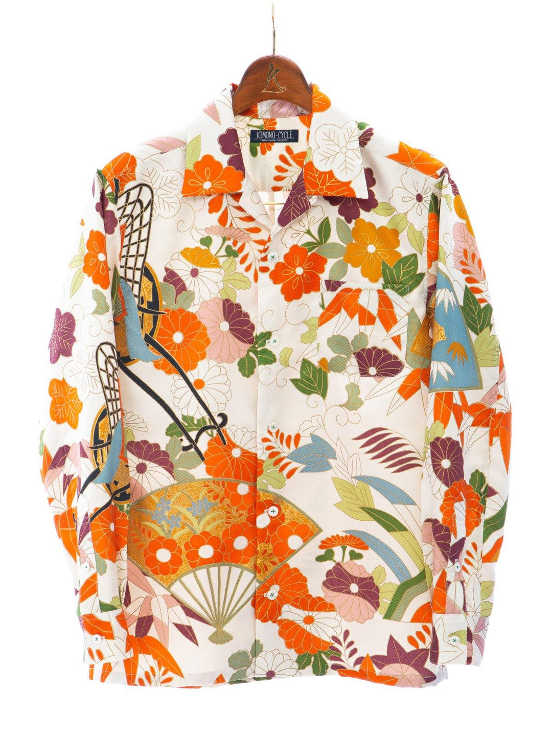 着物アロハシャツ「咲き誇る花々」AH100109 - 着物アロハシャツ専門店｜KIMONO-CYCLE