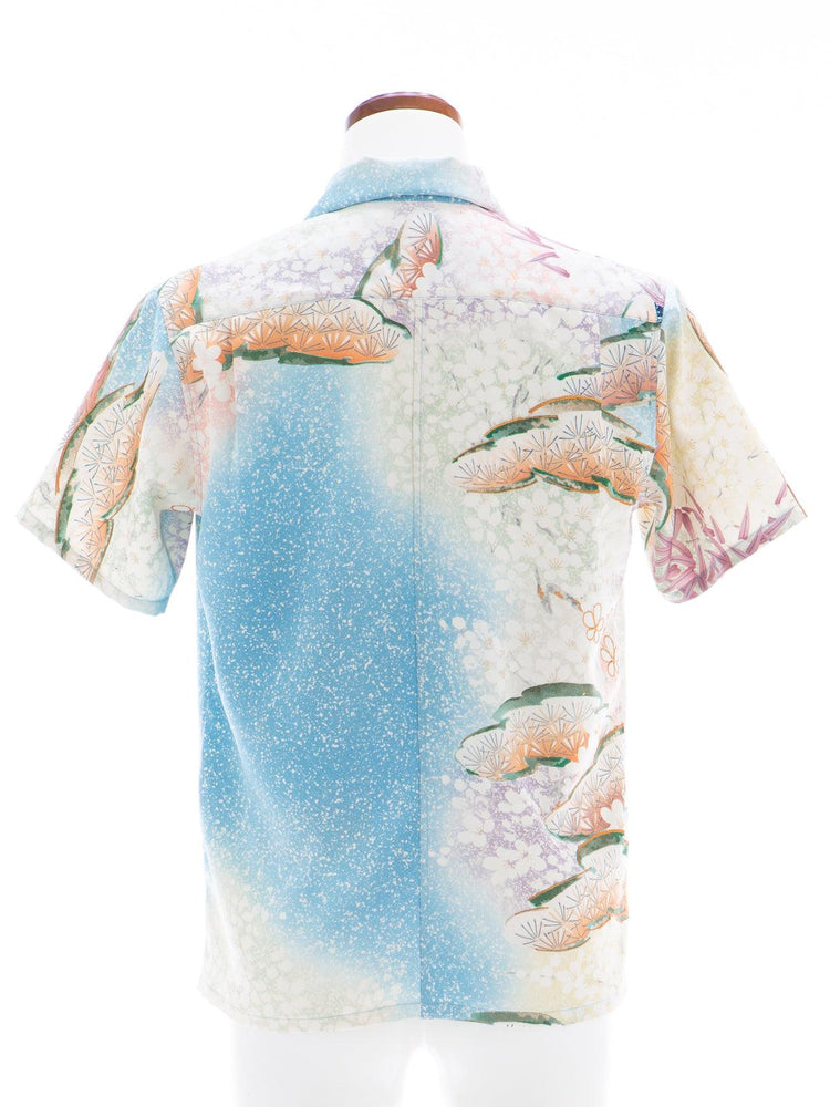 着物アロハシャツ「松竹に舞い散る梅 A」AH100116 - 着物アロハシャツ専門店｜KIMONO-CYCLE