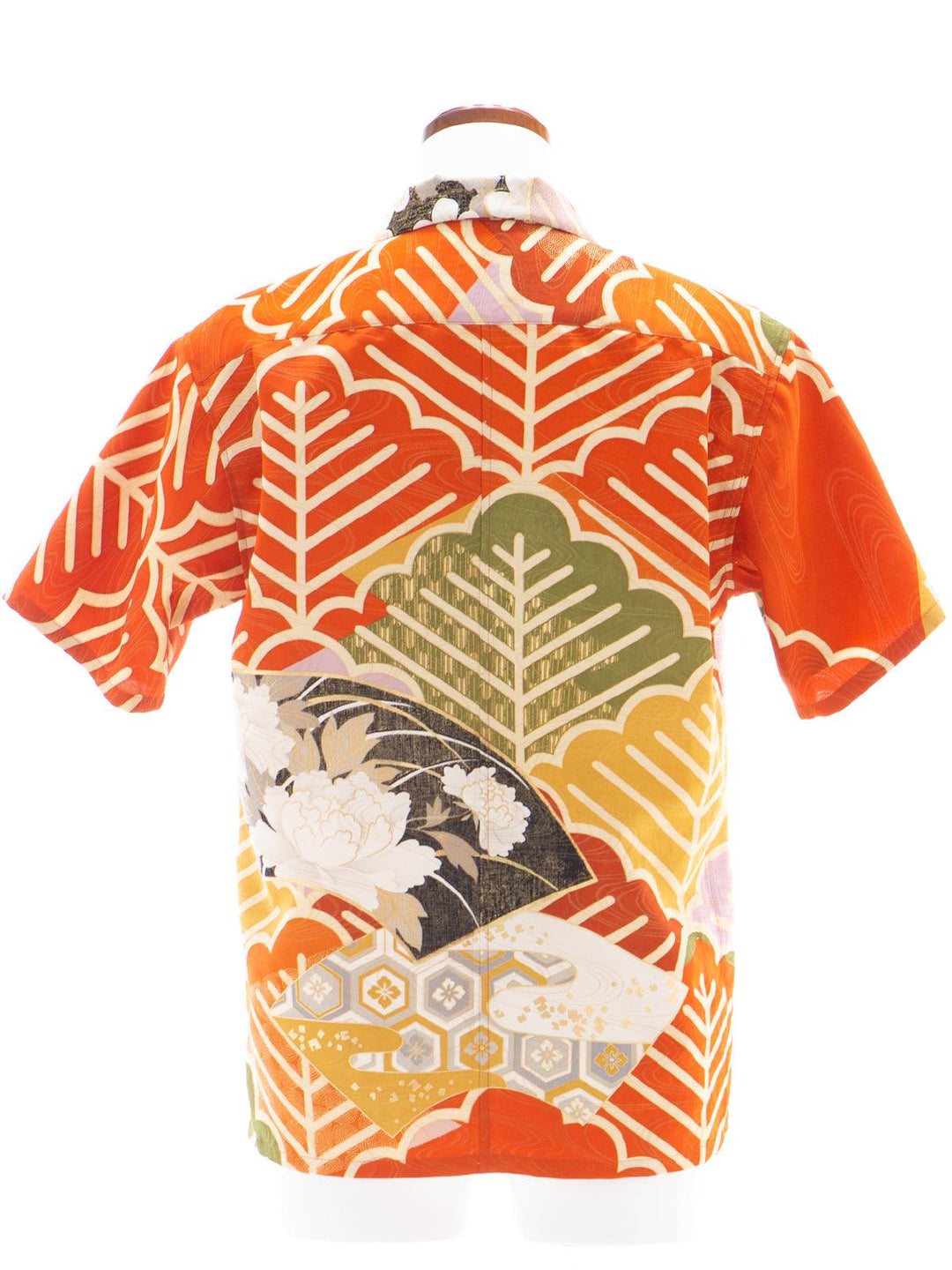 着物アロハシャツ「松と扇の舞い」AH100130 - 着物アロハシャツ専門店｜KIMONO-CYCLE