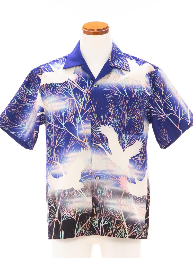 着物アロハシャツ「美しき冬の光 B」AH100136 - 着物アロハシャツ専門店｜KIMONO-CYCLE