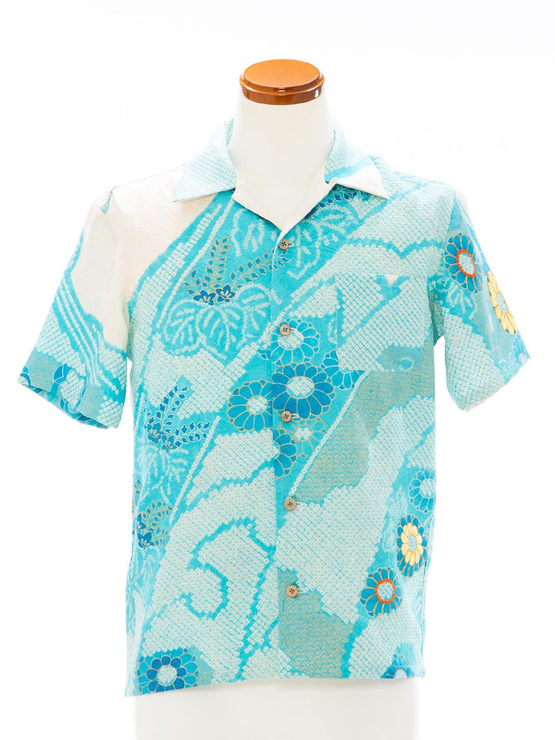 着物アロハシャツ「夏色の絞り A」AH100162 - 着物アロハシャツ専門店｜KIMONO-CYCLE