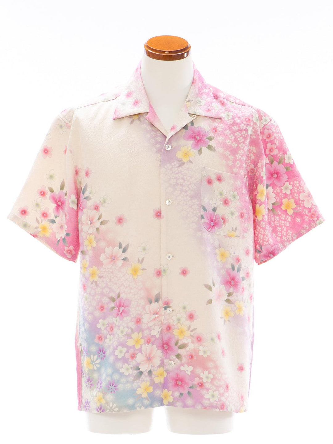 着物アロハシャツ「優しい花吹雪 B」AH100179 - 着物アロハシャツ専門店｜KIMONO-CYCLE
