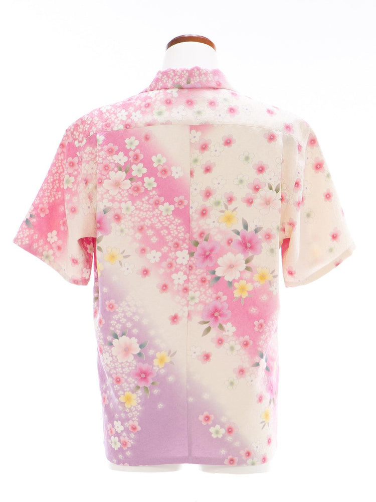 着物アロハシャツ「優しい花吹雪 B」AH100179 - 着物アロハシャツ専門店｜KIMONO-CYCLE