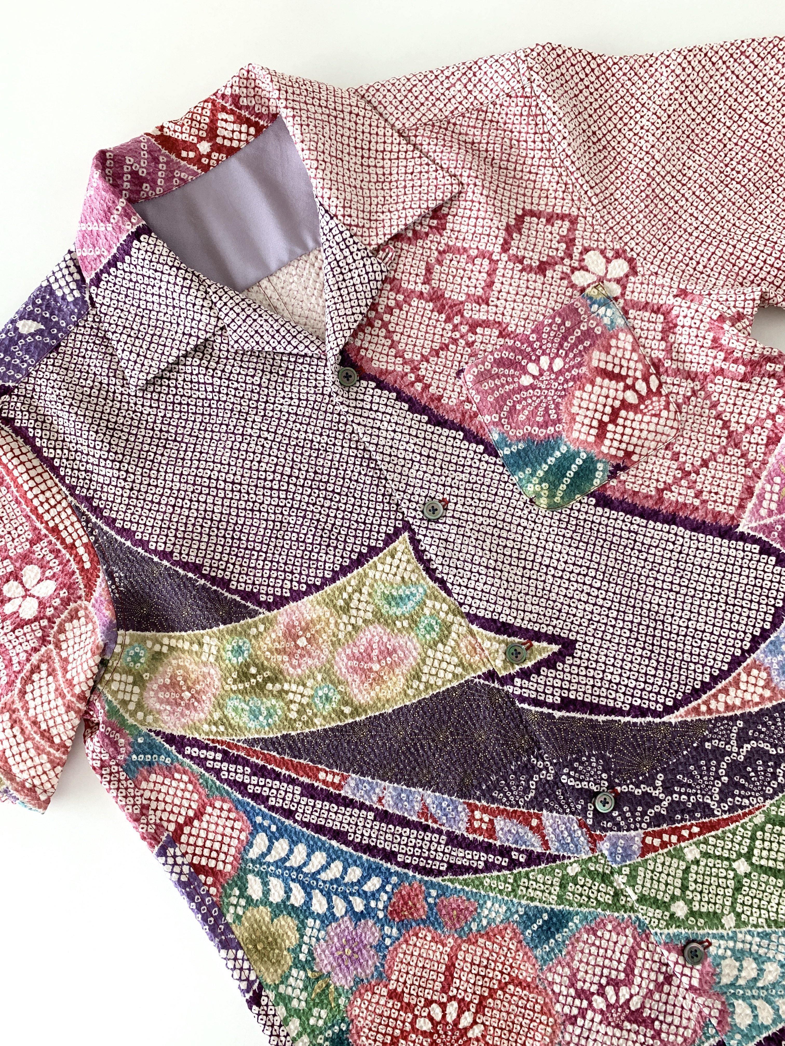 着物アロハ「優雅な絞り」AH100018 - 着物アロハシャツ専門店｜KIMONO-CYCLE