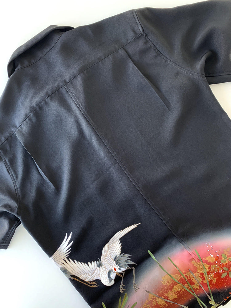 着物アロハ「夕鶴の留袖」AH100036 - 着物アロハシャツ専門店｜KIMONO-CYCLE