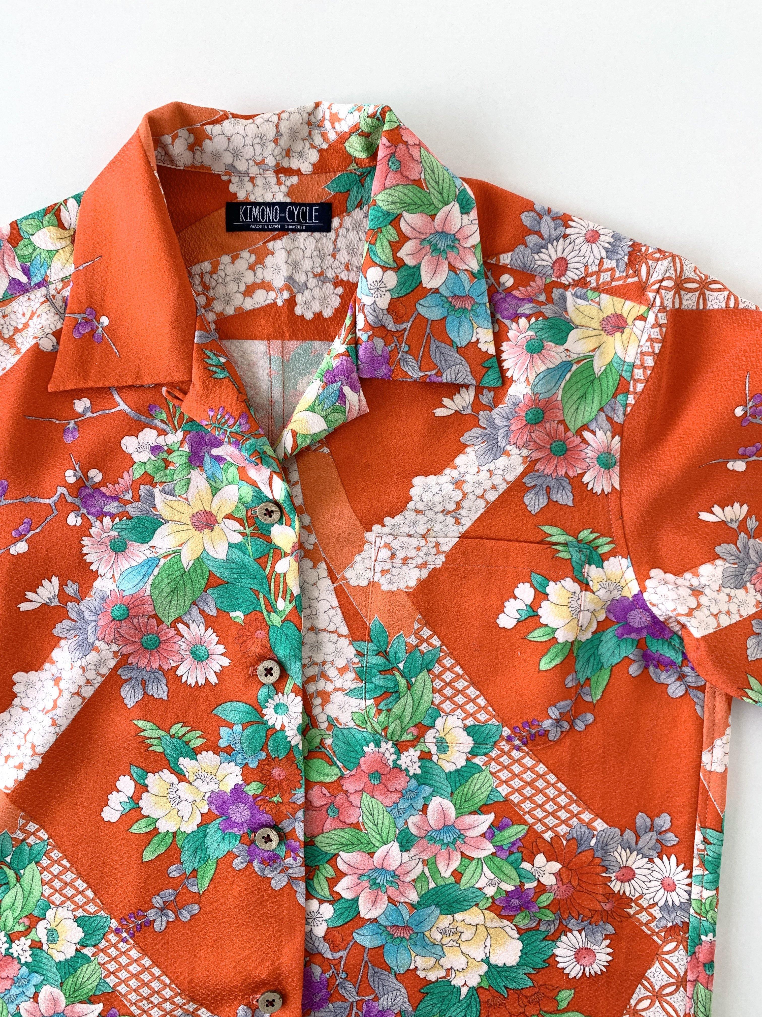 着物アロハシャツ レディース「花束を贈ろう」AH10001L - 着物アロハシャツ専門店｜KIMONO-CYCLE