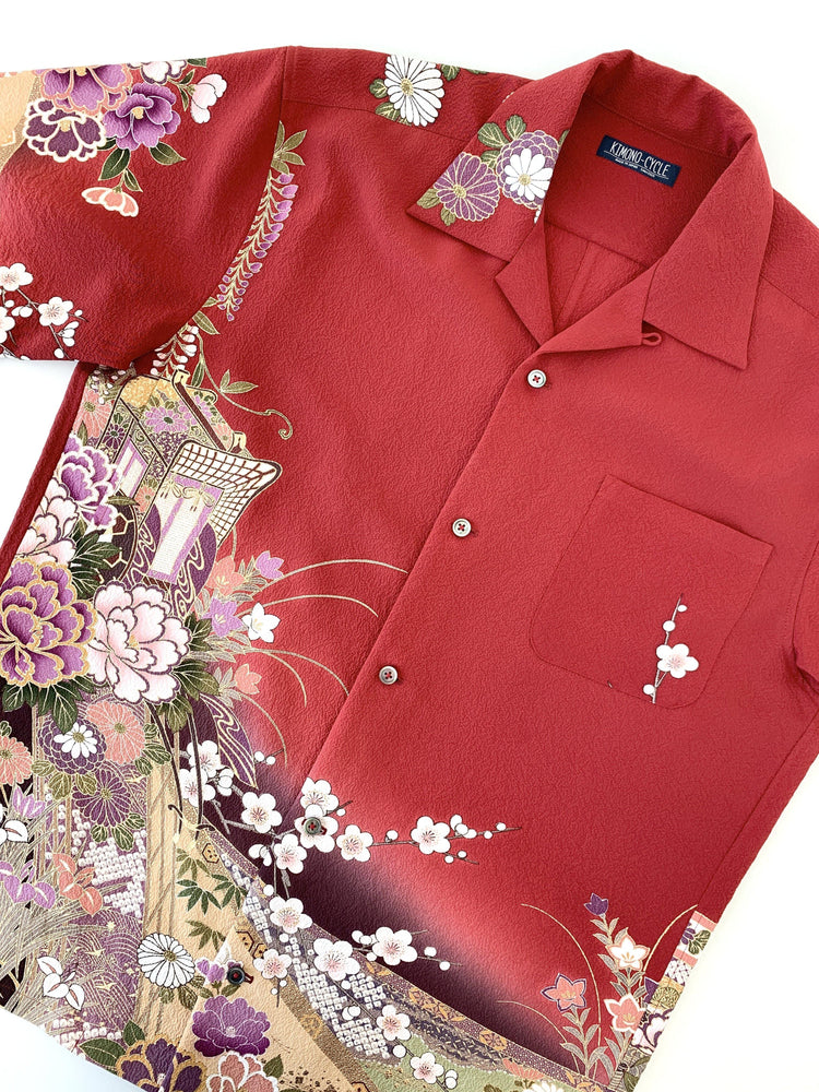 着物アロハシャツ「花道を渡って」AH100086 - 着物アロハシャツ専門店｜KIMONO-CYCLE