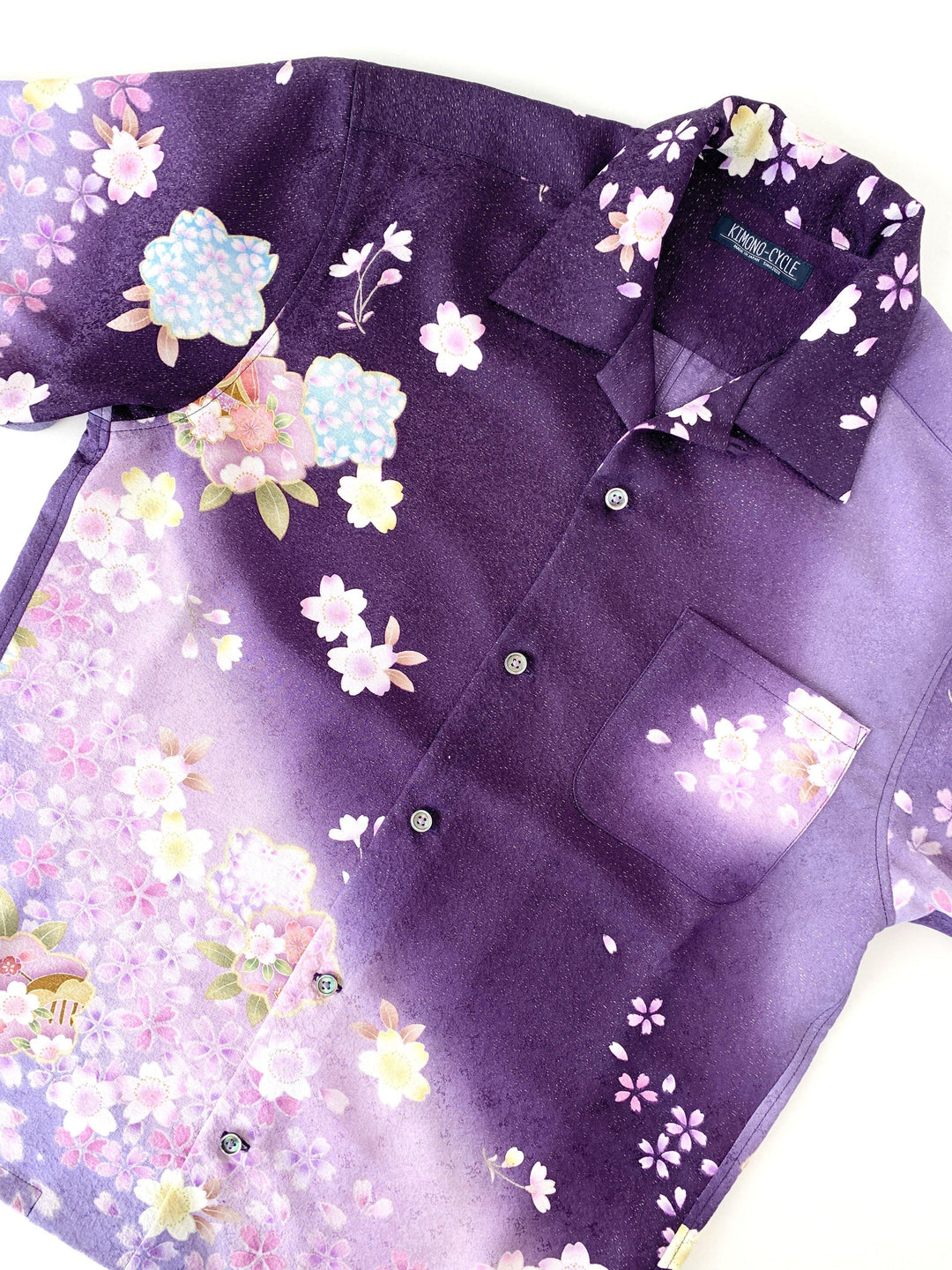 着物アロハシャツ「桜が浮かぶ夜」AH100102 - 着物アロハシャツ専門店｜KIMONO-CYCLE