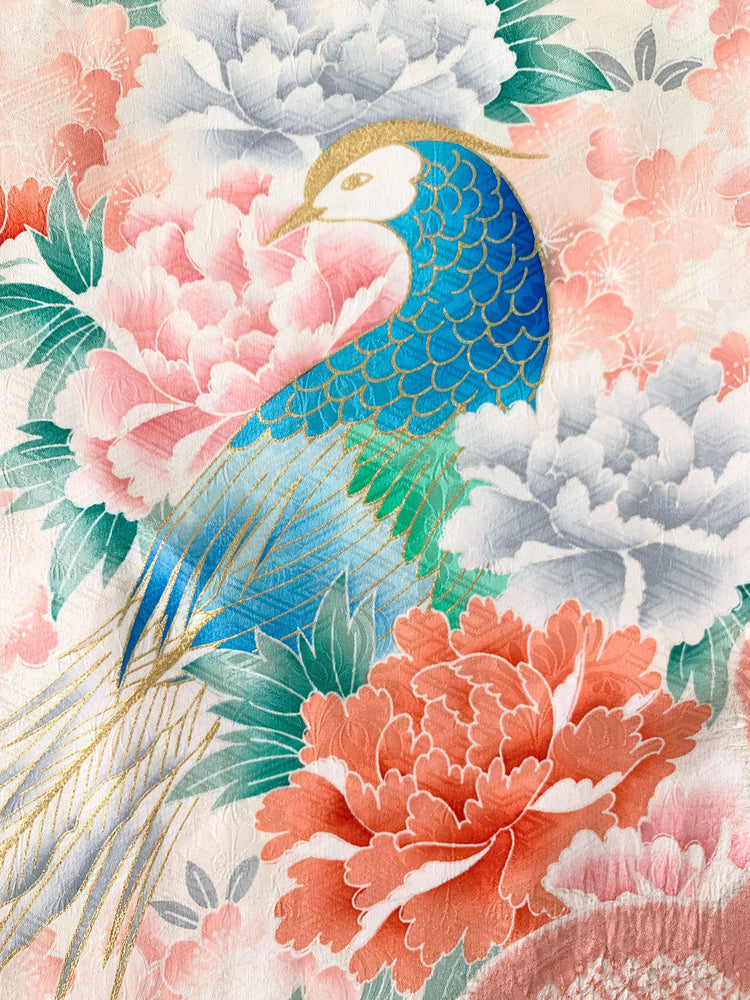 KIMONO ALOHA SHIRT "BLUE BIRD SURROUNDED BY FLOWERS B" AH100134 - KIMONO ALOHA SHIRT SPECIALTY STORE｜KIMONO-CYCLE