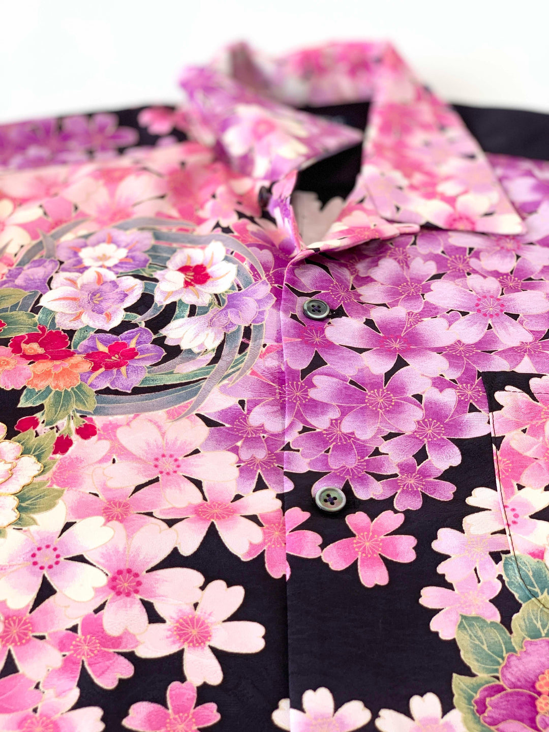 着物アロハシャツ「夜に咲き踊る花々B」AH100168 - 着物アロハシャツ専門店｜KIMONO-CYCLE