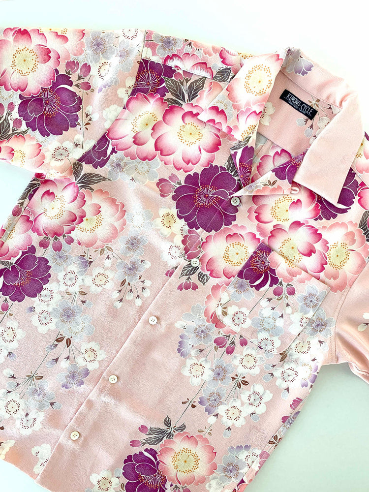 着物アロハシャツ「桜の共演B」AH100183 - 着物アロハシャツ専門店｜KIMONO-CYCLE