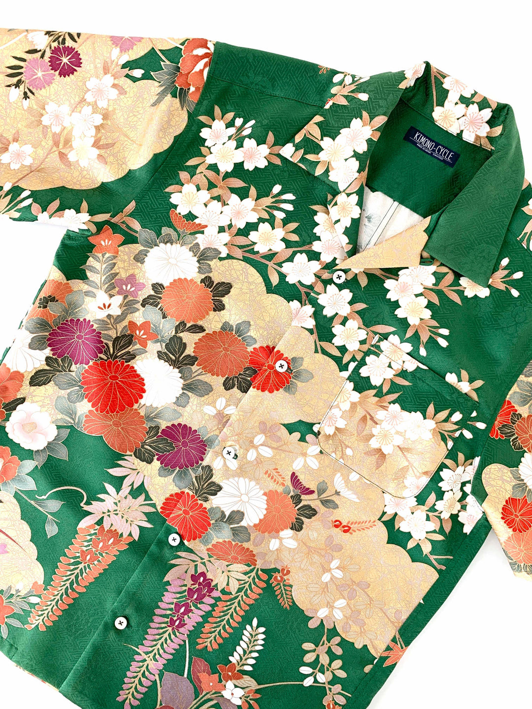 着物アロハシャツ「穏やかに咲く花々A」AH100188 - 着物アロハシャツ専門店｜KIMONO-CYCLE