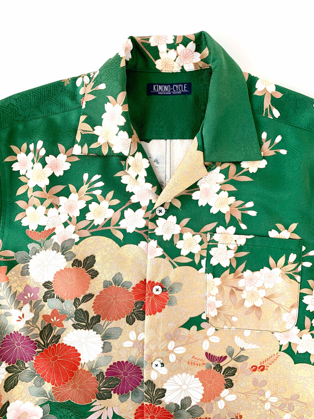 着物アロハシャツ「穏やかに咲く花々A」AH100188 - 着物アロハシャツ専門店｜KIMONO-CYCLE