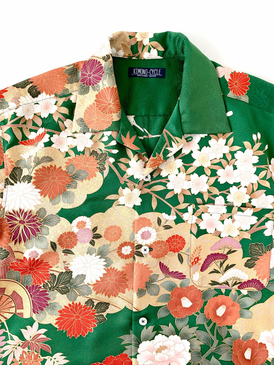 着物アロハシャツ「穏やかに咲く花々B」AH100189 - 着物アロハシャツ専門店｜KIMONO-CYCLE